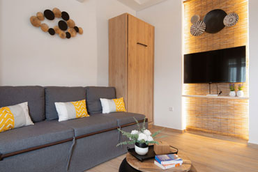 The lounge at sunset coast house wood
