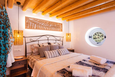 The master bedroom of Sunset coast house Stone Sifnos